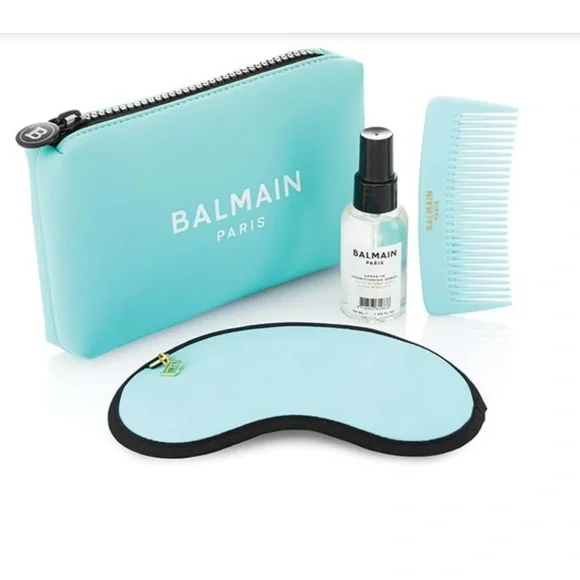 008 BALMAIN PARIS LIMITED EDITION Turquoise Cosmetic Bag BALMAINHAIR NEW - Picture 2 of 5